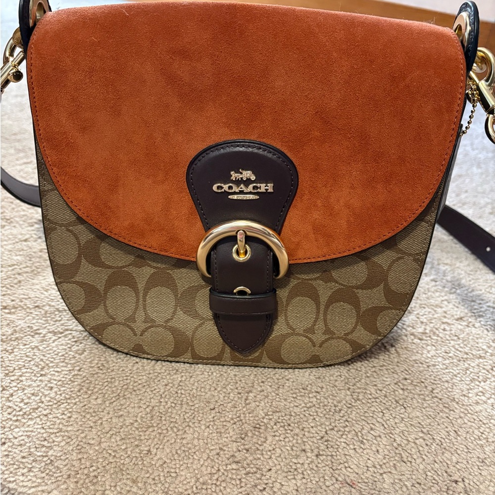 Coach Tan and Orange Crossbody Bag